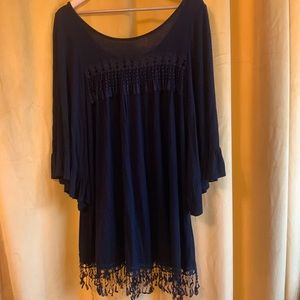 VOLL BLACK BOHO DRESS SIZE: Large